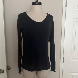Hippie Rose navy blue Long Sleeve V-Neck Blouse